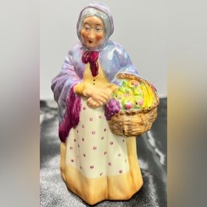 Vintage Coalport Porcelain “Market Woman” Figurine. Made in England.